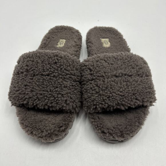 UGG Women’s Cozetta Curly Slipper Slides Sandals 1130838 Grey Size 11 - Picture 1 of 9